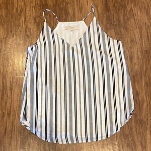 LOFT Black and White Striped Cami